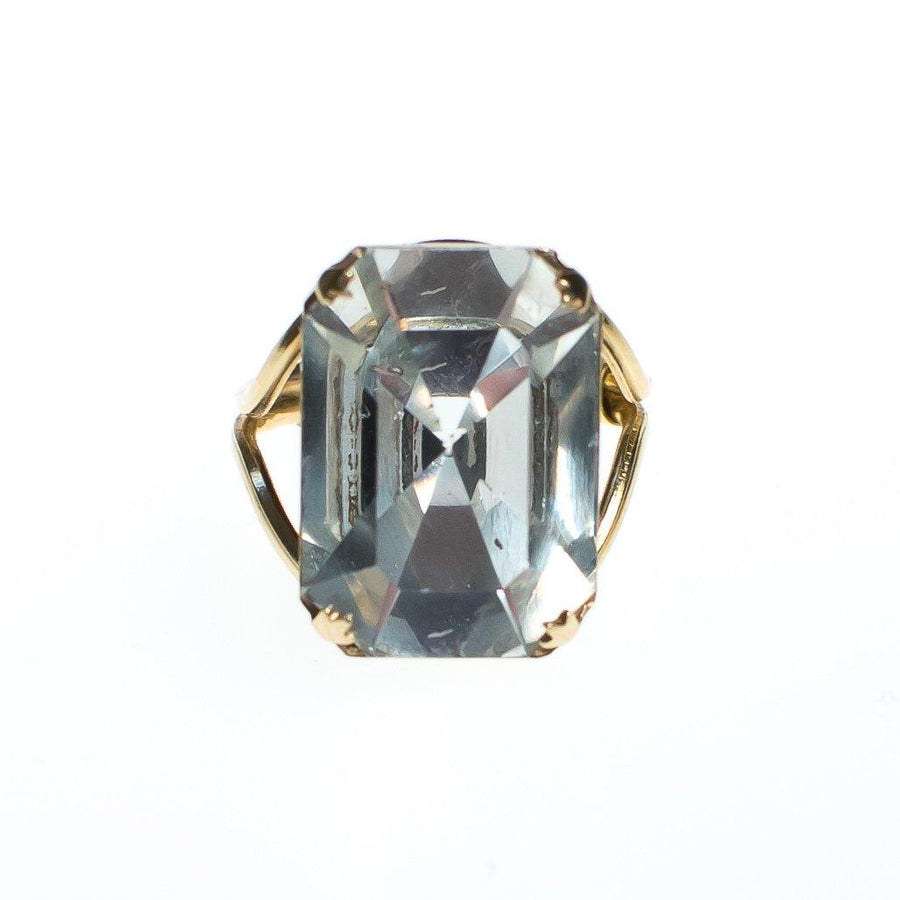 Vintage Huge Chunky Crystal Cocktail Statement Ring by Gold Filled - Vintage Meet Modern Vintage Jewelry - Chicago, Illinois - #oldhollywoodglamour #vintagemeetmodern #designervintage #jewelrybox #antiquejewelry #vintagejewelry