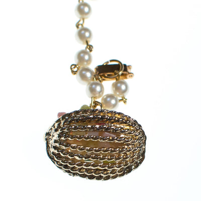 Vintage 1950s Basket of Shells Charm Pearl Charm Bracelet by 1950s - Vintage Meet Modern Vintage Jewelry - Chicago, Illinois - #oldhollywoodglamour #vintagemeetmodern #designervintage #jewelrybox #antiquejewelry #vintagejewelry