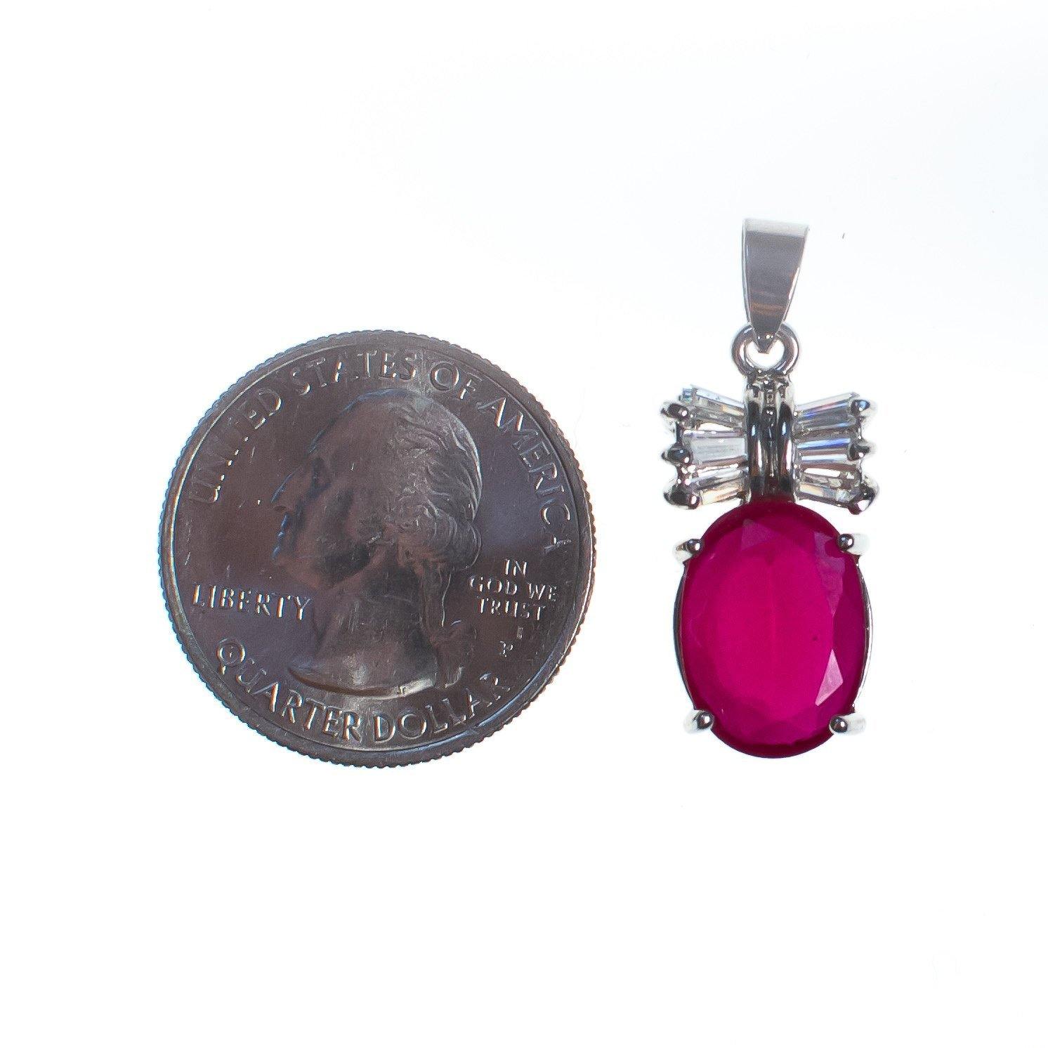 Vintage Ruby with Diamante Bow Pendant by 1980s - Vintage Meet Modern Vintage Jewelry - Chicago, Illinois - #oldhollywoodglamour #vintagemeetmodern #designervintage #jewelrybox #antiquejewelry #vintagejewelry