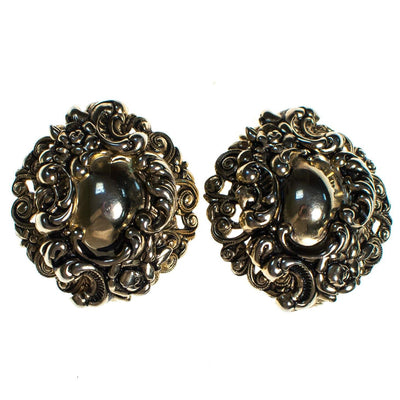 Vintage 1940s Gold Repousse Statement Earrings by 1940s - Vintage Meet Modern Vintage Jewelry - Chicago, Illinois - #oldhollywoodglamour #vintagemeetmodern #designervintage #jewelrybox #antiquejewelry #vintagejewelry