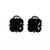 Vintage Black Lucite Quatrafoil Earrings