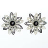 Vintage West Germany Black and White Lucite Lace Flower Earrings with Rhinestones by West Germany - Vintage Meet Modern Vintage Jewelry - Chicago, Illinois - #oldhollywoodglamour #vintagemeetmodern #designervintage #jewelrybox #antiquejewelry #vintagejewelry
