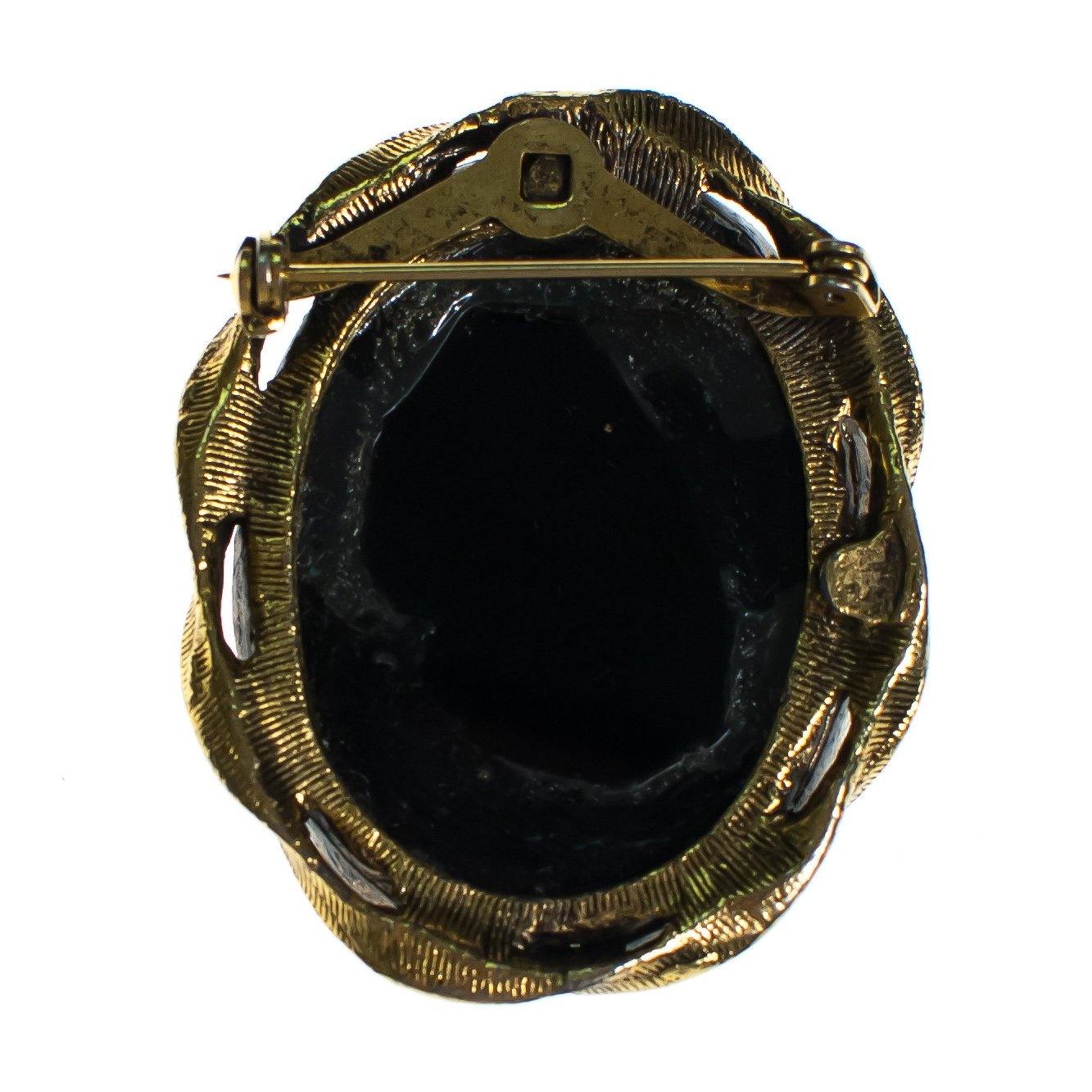 Vintage Blue Aurora Borealis Rose Cameo Brooch by Mid Century Modern - Vintage Meet Modern Vintage Jewelry - Chicago, Illinois - #oldhollywoodglamour #vintagemeetmodern #designervintage #jewelrybox #antiquejewelry #vintagejewelry