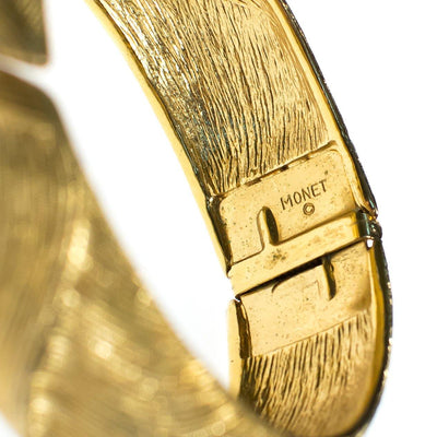 Vintage Monet Brushed Textured Gold Bangle Bracelet by Monet - Vintage Meet Modern Vintage Jewelry - Chicago, Illinois - #oldhollywoodglamour #vintagemeetmodern #designervintage #jewelrybox #antiquejewelry #vintagejewelry