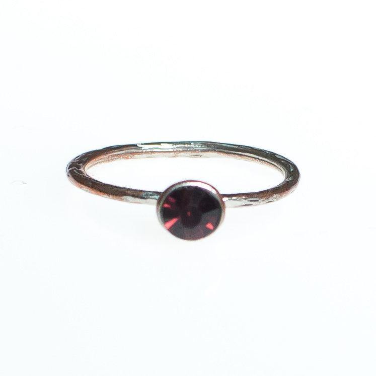 Vintage Yellow Red Blue Green Pink Purple Rhinestone Stacking  Ring, Size 8, Copper and Silver Tone Setting, Stackable Ring by 1980s - Vintage Meet Modern Vintage Jewelry - Chicago, Illinois - #oldhollywoodglamour #vintagemeetmodern #designervintage #jewelrybox #antiquejewelry #vintagejewelry