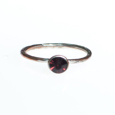 Vintage Yellow Red Blue Green Pink Purple Rhinestone Stacking  Ring, Size 8, Copper and Silver Tone Setting, Stackable Ring by 1980s - Vintage Meet Modern Vintage Jewelry - Chicago, Illinois - #oldhollywoodglamour #vintagemeetmodern #designervintage #jewelrybox #antiquejewelry #vintagejewelry