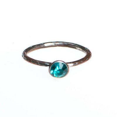 Vintage Yellow Red Blue Green Pink Purple Rhinestone Stacking  Ring, Size 8, Copper and Silver Tone Setting, Stackable Ring by 1980s - Vintage Meet Modern Vintage Jewelry - Chicago, Illinois - #oldhollywoodglamour #vintagemeetmodern #designervintage #jewelrybox #antiquejewelry #vintagejewelry