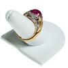 Vintage Domed Ruby 18kt Gold and Diamond Accented Gold over Sterling Silver Ring by Ruby - Vintage Meet Modern Vintage Jewelry - Chicago, Illinois - #oldhollywoodglamour #vintagemeetmodern #designervintage #jewelrybox #antiquejewelry #vintagejewelry