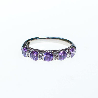 Vintage Ring, Sterling Band, Tanzanite Gemstones, Ring Size 8 by Tanzanite - Vintage Meet Modern Vintage Jewelry - Chicago, Illinois - #oldhollywoodglamour #vintagemeetmodern #designervintage #jewelrybox #antiquejewelry #vintagejewelry
