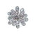 Vintage Huge Diamante Flower Statement Ring, Diamante Crystals, Silver Tone Setting, Ring Size 6.5