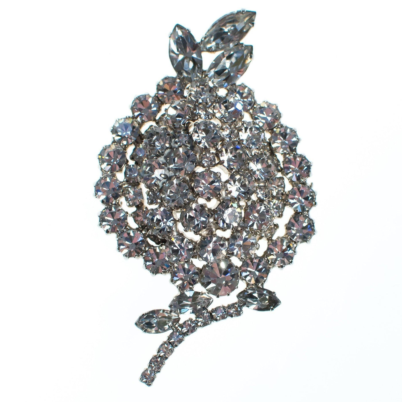Vintage Huge Art Deco Diamante Rhinestone Cluster Brooch