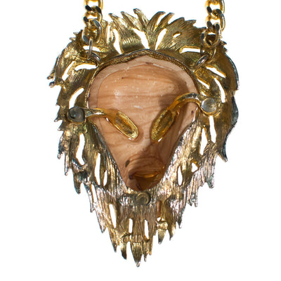 Vintage Huge Razza Lion Statement Necklace by Razza - Vintage Meet Modern Vintage Jewelry - Chicago, Illinois - #oldhollywoodglamour #vintagemeetmodern #designervintage #jewelrybox #antiquejewelry #vintagejewelry