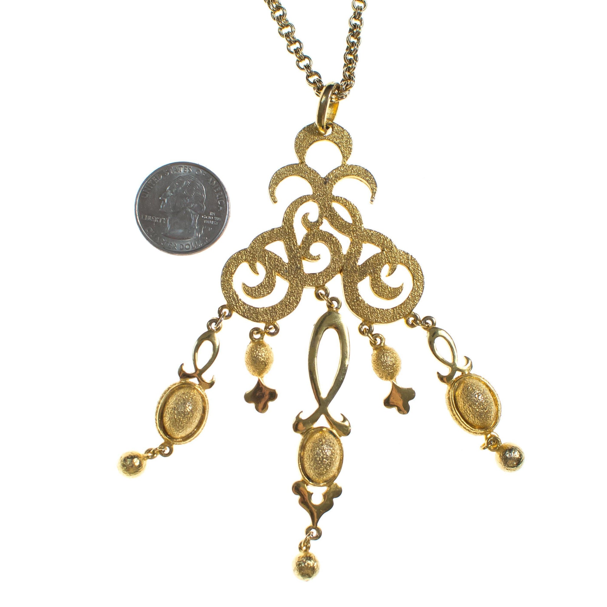 Vintage Crown Trifari 1960s Modernist Charm Statement Necklace by Crown Trifari - Vintage Meet Modern Vintage Jewelry - Chicago, Illinois - #oldhollywoodglamour #vintagemeetmodern #designervintage #jewelrybox #antiquejewelry #vintagejewelry