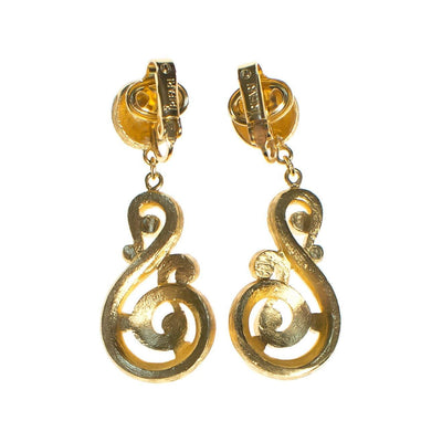 Vintage Crown Trifari Modernist Swirl Dangle Drop Earrings by Crown Trifari - Vintage Meet Modern Vintage Jewelry - Chicago, Illinois - #oldhollywoodglamour #vintagemeetmodern #designervintage #jewelrybox #antiquejewelry #vintagejewelry