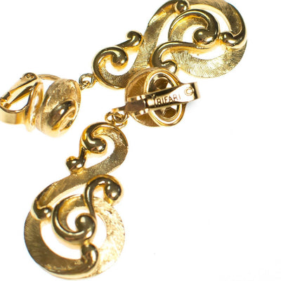 Vintage Crown Trifari Modernist Swirl Dangle Drop Earrings by Crown Trifari - Vintage Meet Modern Vintage Jewelry - Chicago, Illinois - #oldhollywoodglamour #vintagemeetmodern #designervintage #jewelrybox #antiquejewelry #vintagejewelry