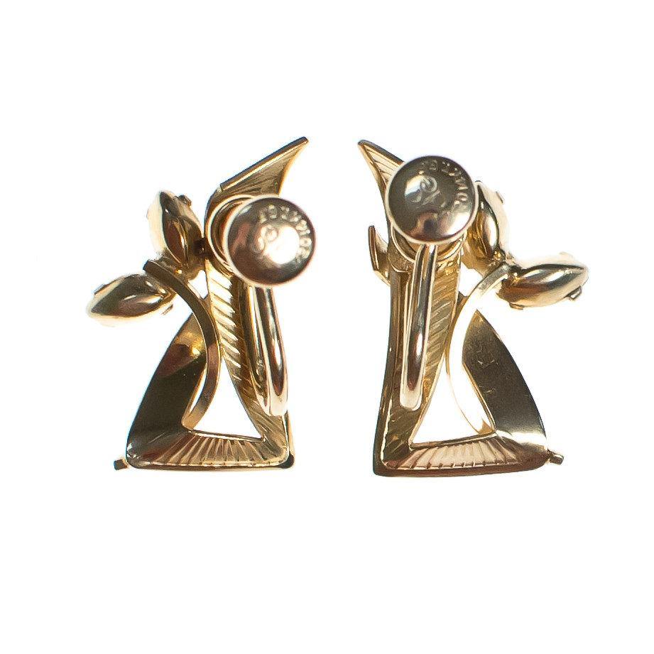 Vintage Retro Gold Filled Geometric Earrings with Smokey Topaz Gemstones by Gold Filled - Vintage Meet Modern Vintage Jewelry - Chicago, Illinois - #oldhollywoodglamour #vintagemeetmodern #designervintage #jewelrybox #antiquejewelry #vintagejewelry