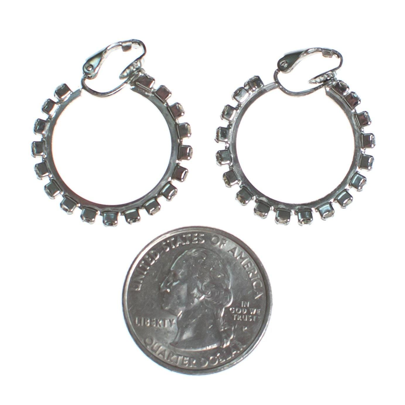 Vintage Rhinestone Hoop Earrings by 1950s - Vintage Meet Modern Vintage Jewelry - Chicago, Illinois - #oldhollywoodglamour #vintagemeetmodern #designervintage #jewelrybox #antiquejewelry #vintagejewelry