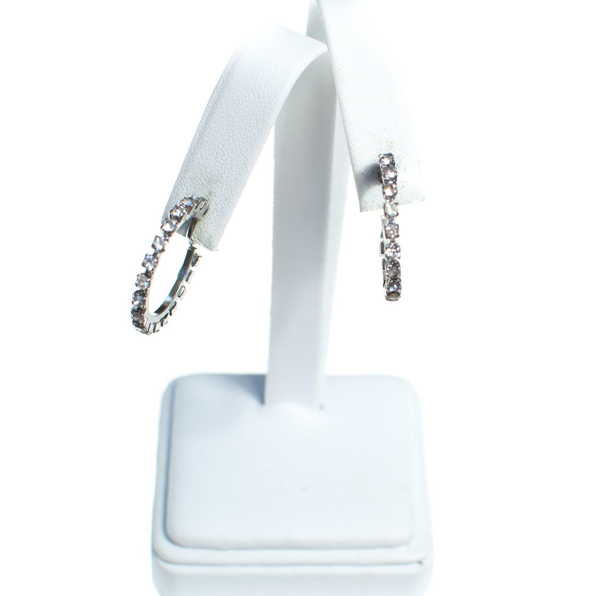 Vintage Rhinestone Hoop Earrings by 1950s - Vintage Meet Modern Vintage Jewelry - Chicago, Illinois - #oldhollywoodglamour #vintagemeetmodern #designervintage #jewelrybox #antiquejewelry #vintagejewelry