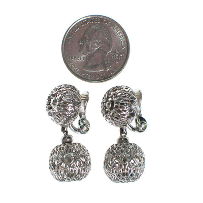 Vintage Monet Silver Filigree Danging Bead Earrings by Monet - Vintage Meet Modern Vintage Jewelry - Chicago, Illinois - #oldhollywoodglamour #vintagemeetmodern #designervintage #jewelrybox #antiquejewelry #vintagejewelry