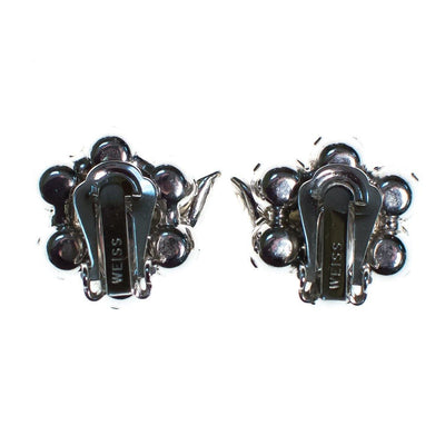 Vintage 1950s Weiss Diamante Rhinestone Crystal Flower Earrings by Weiss - Vintage Meet Modern Vintage Jewelry - Chicago, Illinois - #oldhollywoodglamour #vintagemeetmodern #designervintage #jewelrybox #antiquejewelry #vintagejewelry