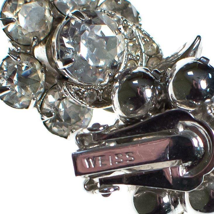 Vintage 1950s Weiss Diamante Rhinestone Crystal Flower Earrings by Weiss - Vintage Meet Modern Vintage Jewelry - Chicago, Illinois - #oldhollywoodglamour #vintagemeetmodern #designervintage #jewelrybox #antiquejewelry #vintagejewelry