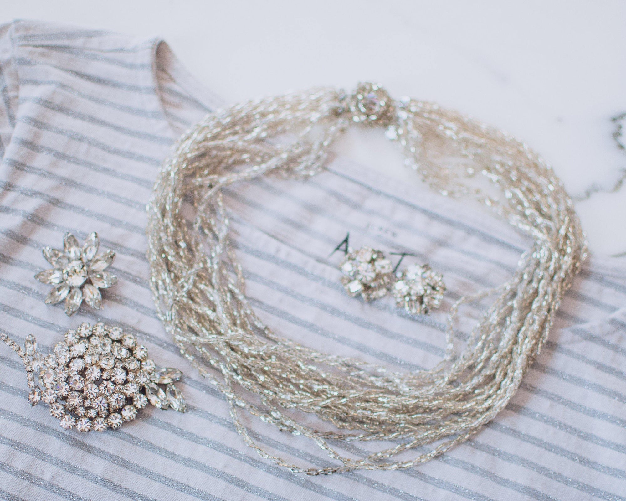 Vintage 1950s Weiss Diamante Rhinestone Crystal Flower Earrings by Weiss - Vintage Meet Modern Vintage Jewelry - Chicago, Illinois - #oldhollywoodglamour #vintagemeetmodern #designervintage #jewelrybox #antiquejewelry #vintagejewelry