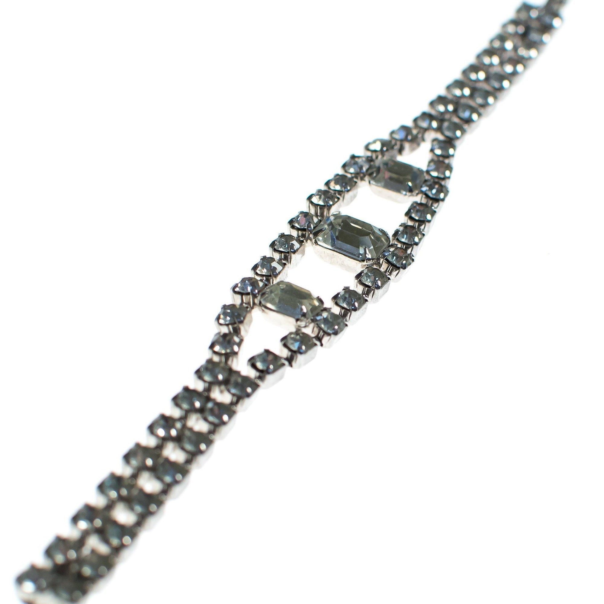 Vintage Art Deco Diamante Rhinestone Bracelet by Art Deco - Vintage Meet Modern Vintage Jewelry - Chicago, Illinois - #oldhollywoodglamour #vintagemeetmodern #designervintage #jewelrybox #antiquejewelry #vintagejewelry