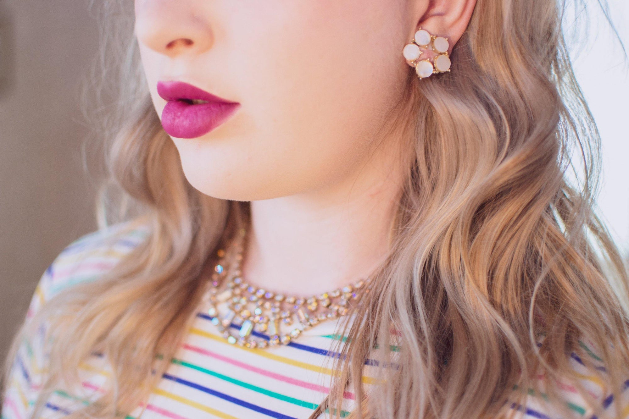 Vintage Aurora Borealis Iridescent Crystal Necklace by 1950s - Vintage Meet Modern Vintage Jewelry - Chicago, Illinois - #oldhollywoodglamour #vintagemeetmodern #designervintage #jewelrybox #antiquejewelry #vintagejewelry