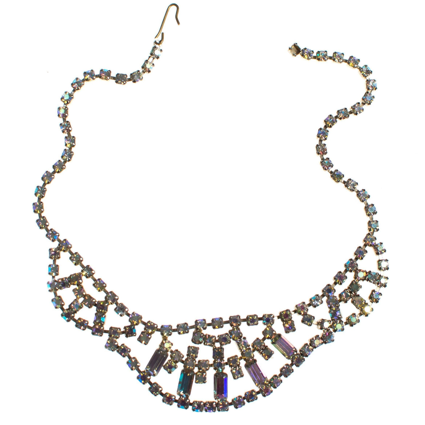Vintage Aurora Borealis Iridescent Crystal Necklace