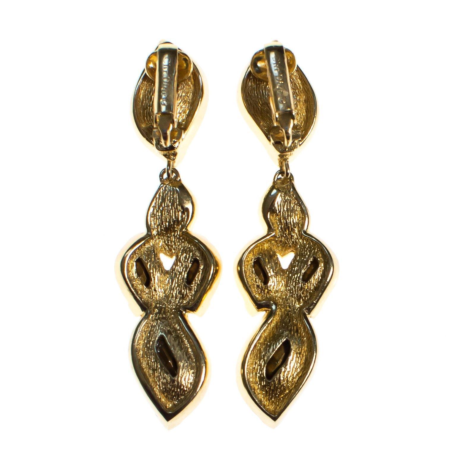 Vintage Christian Dior Diamante Crystal Drop Statement Earrings by Christian Dior - Vintage Meet Modern Vintage Jewelry - Chicago, Illinois - #oldhollywoodglamour #vintagemeetmodern #designervintage #jewelrybox #antiquejewelry #vintagejewelry