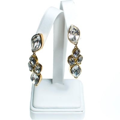 Vintage Christian Dior Diamante Crystal Drop Statement Earrings by Christian Dior - Vintage Meet Modern Vintage Jewelry - Chicago, Illinois - #oldhollywoodglamour #vintagemeetmodern #designervintage #jewelrybox #antiquejewelry #vintagejewelry