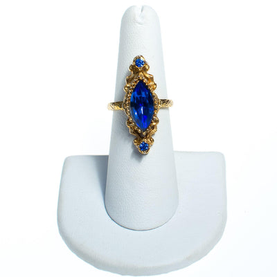 Vintage 1960s Royal Blue Statement Ring by 1960s - Vintage Meet Modern Vintage Jewelry - Chicago, Illinois - #oldhollywoodglamour #vintagemeetmodern #designervintage #jewelrybox #antiquejewelry #vintagejewelry