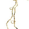 Vintage Bezel Set Crystal and Gold Flat Link Chain Necklace by 1980s - Vintage Meet Modern Vintage Jewelry - Chicago, Illinois - #oldhollywoodglamour #vintagemeetmodern #designervintage #jewelrybox #antiquejewelry #vintagejewelry