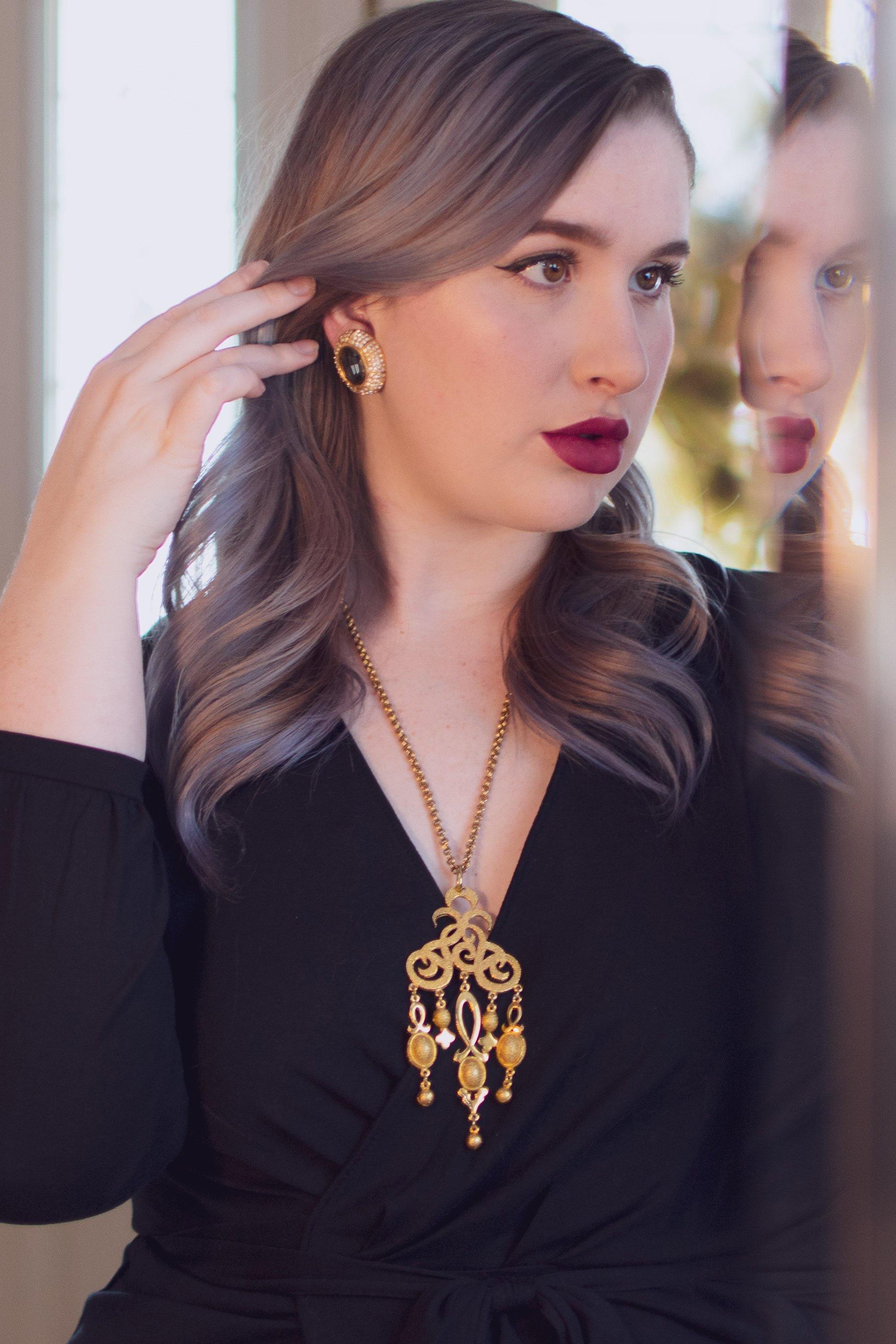 Vintage Crown Trifari 1960s Modernist Charm Statement Necklace by Crown Trifari - Vintage Meet Modern Vintage Jewelry - Chicago, Illinois - #oldhollywoodglamour #vintagemeetmodern #designervintage #jewelrybox #antiquejewelry #vintagejewelry