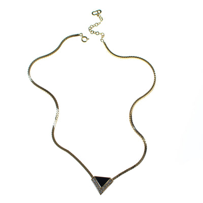 Vintage 1980s Christian Dior Modernist Black Geometric Pendant with Diamante Crystals by Christian Dior - Vintage Meet Modern Vintage Jewelry - Chicago, Illinois - #oldhollywoodglamour #vintagemeetmodern #designervintage #jewelrybox #antiquejewelry #vintagejewelry