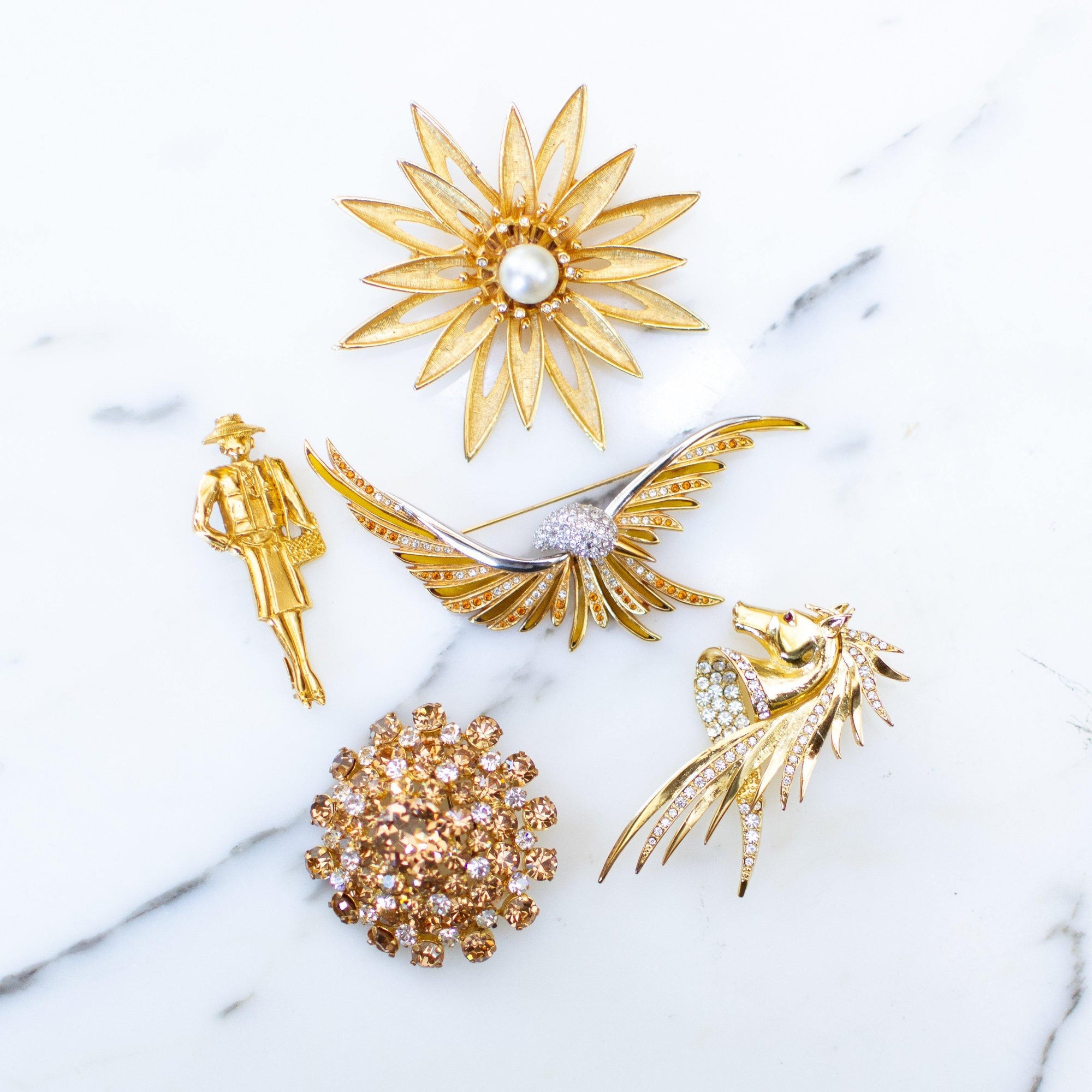 Vintage Joan Rivers Gold Rising Phoenix Brooch by Joan Rivers - Vintage Meet Modern Vintage Jewelry - Chicago, Illinois - #oldhollywoodglamour #vintagemeetmodern #designervintage #jewelrybox #antiquejewelry #vintagejewelry