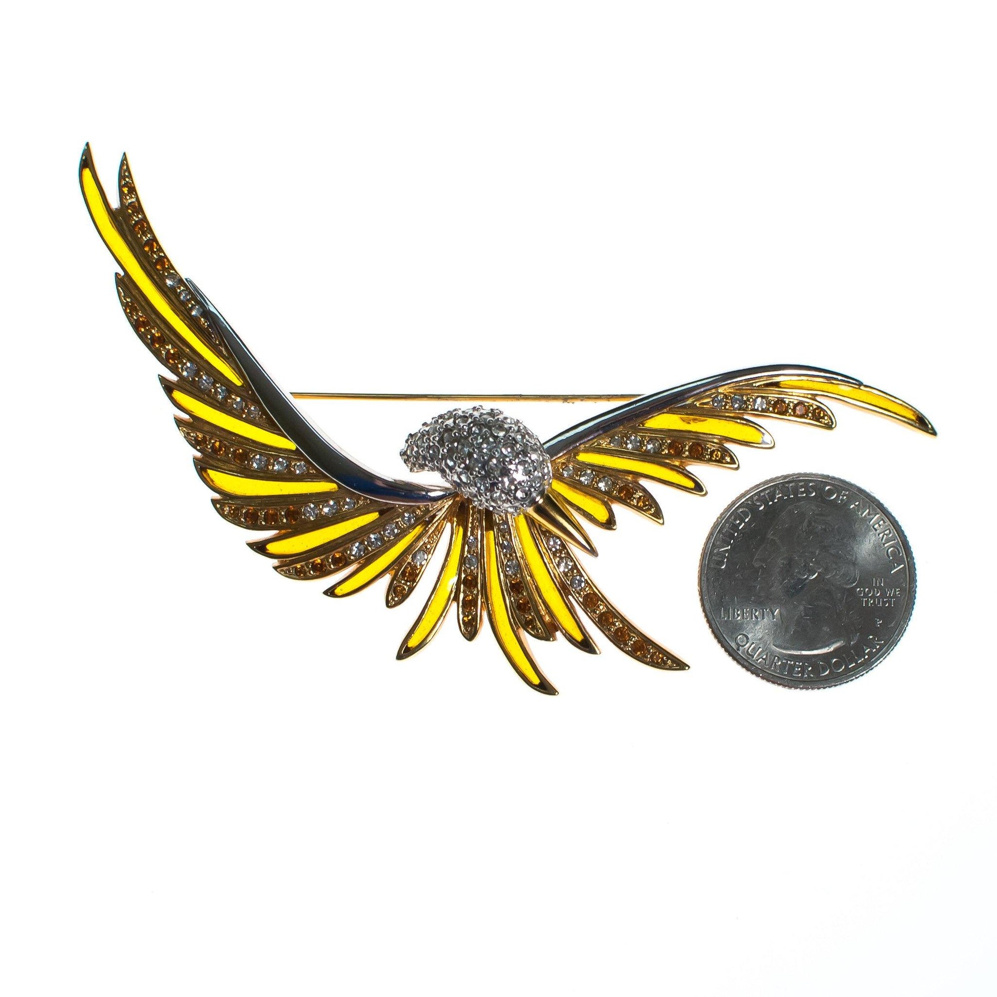 Vintage Joan Rivers Gold Rising Phoenix Brooch by Joan Rivers - Vintage Meet Modern Vintage Jewelry - Chicago, Illinois - #oldhollywoodglamour #vintagemeetmodern #designervintage #jewelrybox #antiquejewelry #vintagejewelry