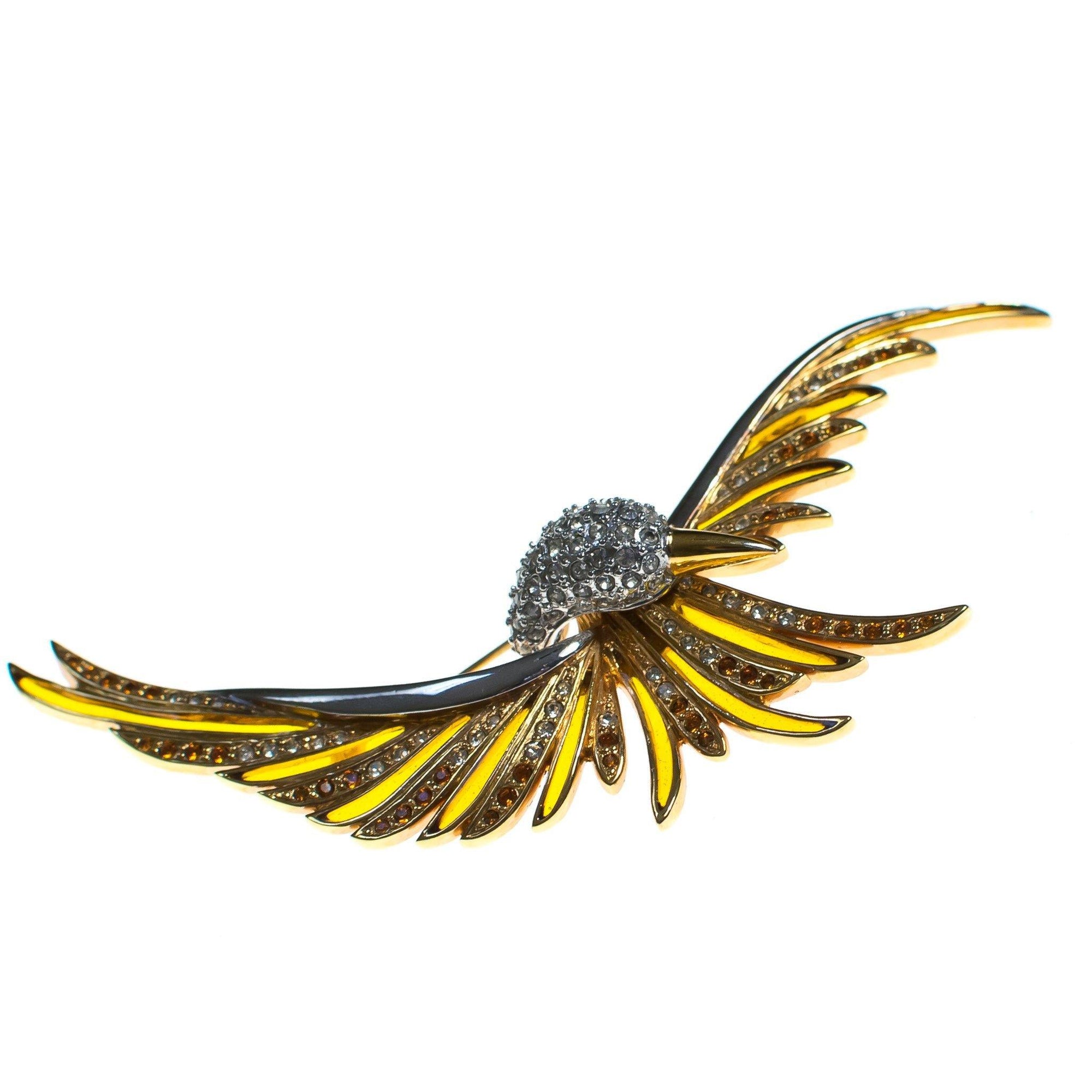 Vintage Joan Rivers Gold Rising Phoenix Brooch by Joan Rivers - Vintage Meet Modern Vintage Jewelry - Chicago, Illinois - #oldhollywoodglamour #vintagemeetmodern #designervintage #jewelrybox #antiquejewelry #vintagejewelry