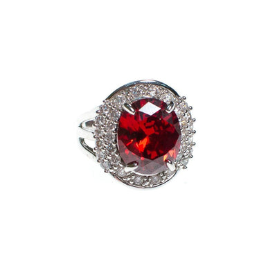 Vintage Art Deco Style Ruby Red and Crystal Statement Ring by Art Deco Style - Vintage Meet Modern Vintage Jewelry - Chicago, Illinois - #oldhollywoodglamour #vintagemeetmodern #designervintage #jewelrybox #antiquejewelry #vintagejewelry