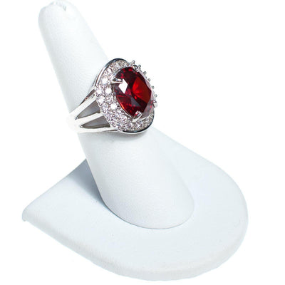 Vintage Art Deco Style Ruby Red and Crystal Statement Ring by Art Deco Style - Vintage Meet Modern Vintage Jewelry - Chicago, Illinois - #oldhollywoodglamour #vintagemeetmodern #designervintage #jewelrybox #antiquejewelry #vintagejewelry