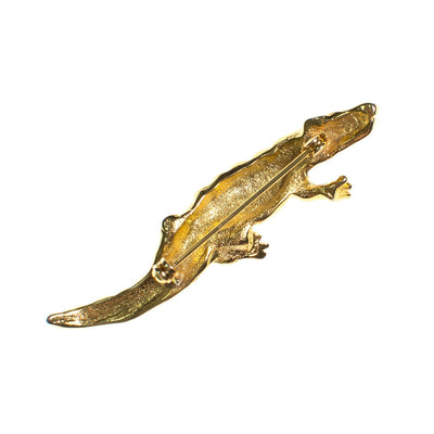 Vintage Gold Alligator Brooch by 1980s - Vintage Meet Modern Vintage Jewelry - Chicago, Illinois - #oldhollywoodglamour #vintagemeetmodern #designervintage #jewelrybox #antiquejewelry #vintagejewelry