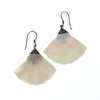 Vintage Mother of Pearl Fan Dangling Earrings with Sterling Silver by 1980s - Vintage Meet Modern Vintage Jewelry - Chicago, Illinois - #oldhollywoodglamour #vintagemeetmodern #designervintage #jewelrybox #antiquejewelry #vintagejewelry