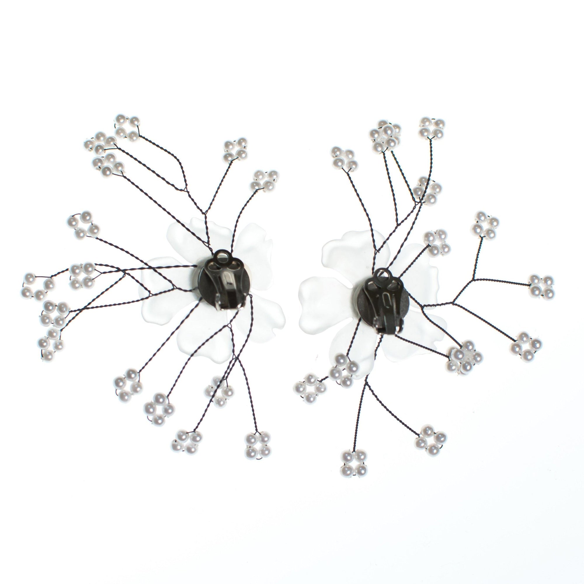 Vintage Frosted Lucite Flower Earrings by 1950s - Vintage Meet Modern Vintage Jewelry - Chicago, Illinois - #oldhollywoodglamour #vintagemeetmodern #designervintage #jewelrybox #antiquejewelry #vintagejewelry