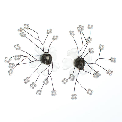 Vintage Frosted Lucite Flower Earrings by 1950s - Vintage Meet Modern Vintage Jewelry - Chicago, Illinois - #oldhollywoodglamour #vintagemeetmodern #designervintage #jewelrybox #antiquejewelry #vintagejewelry