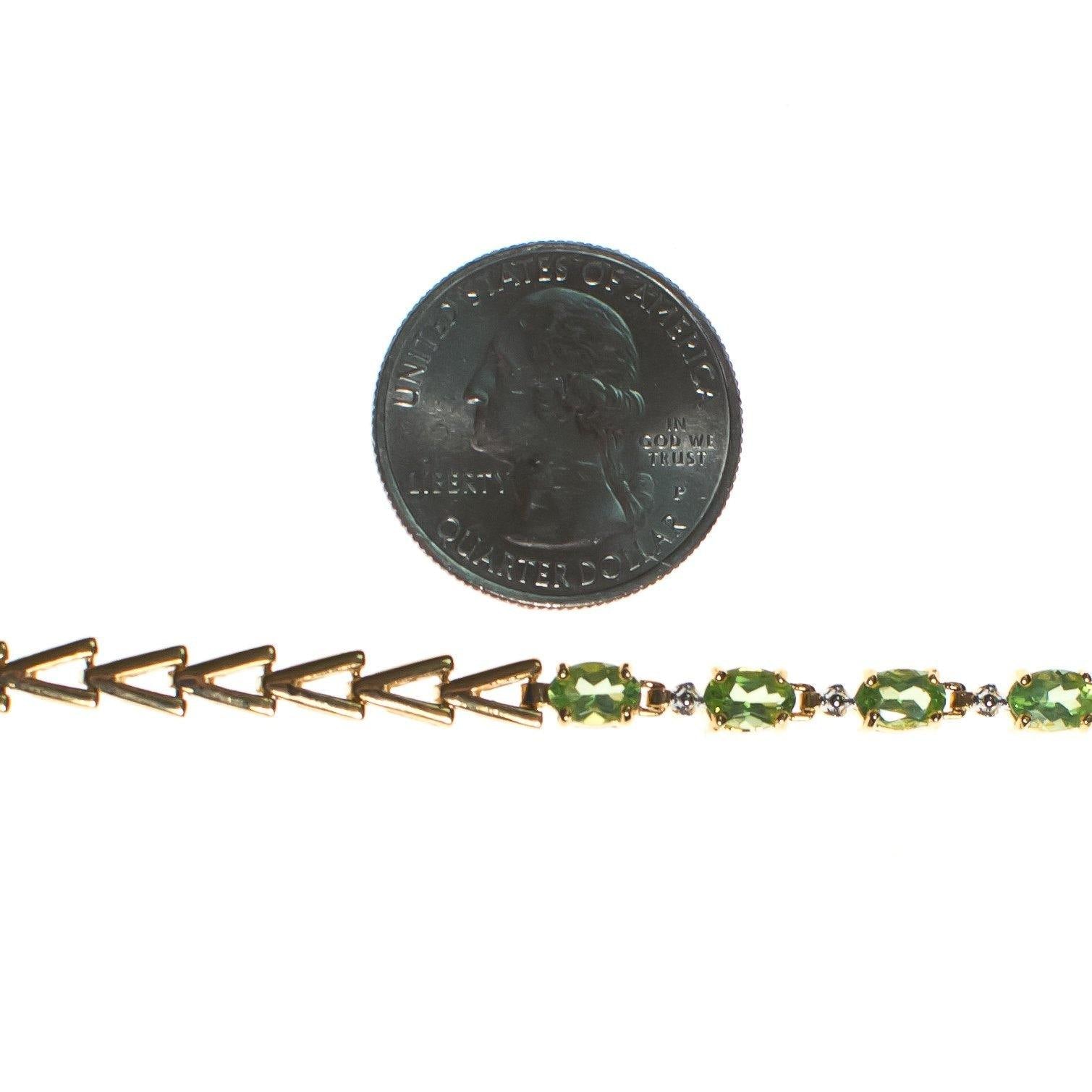 Vintage Peridot Tennis Bracelet 18kt Gold Over Sterling Silver by Peridot - Vintage Meet Modern Vintage Jewelry - Chicago, Illinois - #oldhollywoodglamour #vintagemeetmodern #designervintage #jewelrybox #antiquejewelry #vintagejewelry