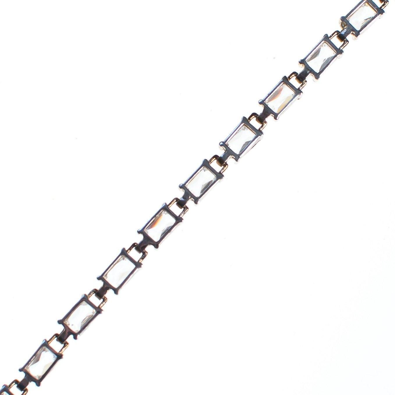 Vintage Emerald Cut CZ Tennis Bracelet Set in Sterling Silver by 1980s - Vintage Meet Modern Vintage Jewelry - Chicago, Illinois - #oldhollywoodglamour #vintagemeetmodern #designervintage #jewelrybox #antiquejewelry #vintagejewelry