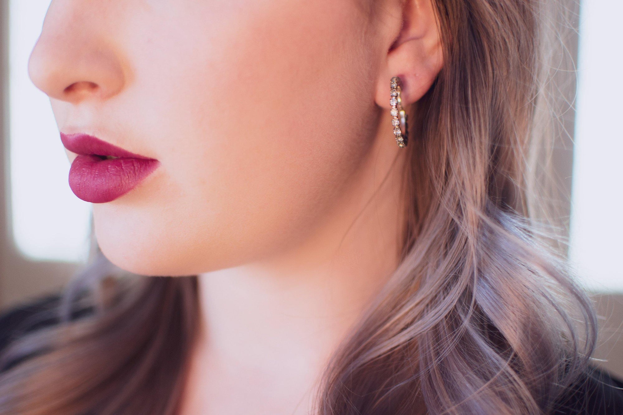 Vintage Rhinestone Hoop Earrings by 1950s - Vintage Meet Modern Vintage Jewelry - Chicago, Illinois - #oldhollywoodglamour #vintagemeetmodern #designervintage #jewelrybox #antiquejewelry #vintagejewelry