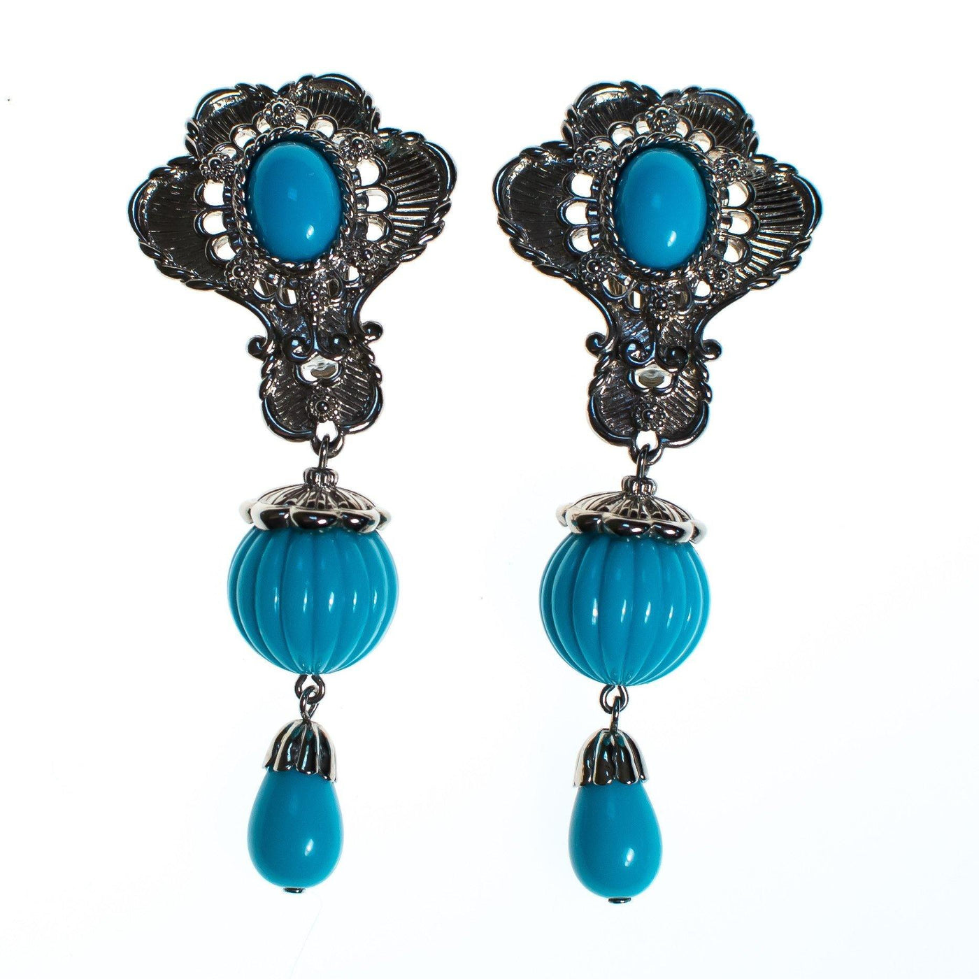 Vintage Jose Barrera for  Avon Turquoise and Silver Statement Earrings