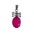 Vintage Ruby with Diamante Bow Pendant