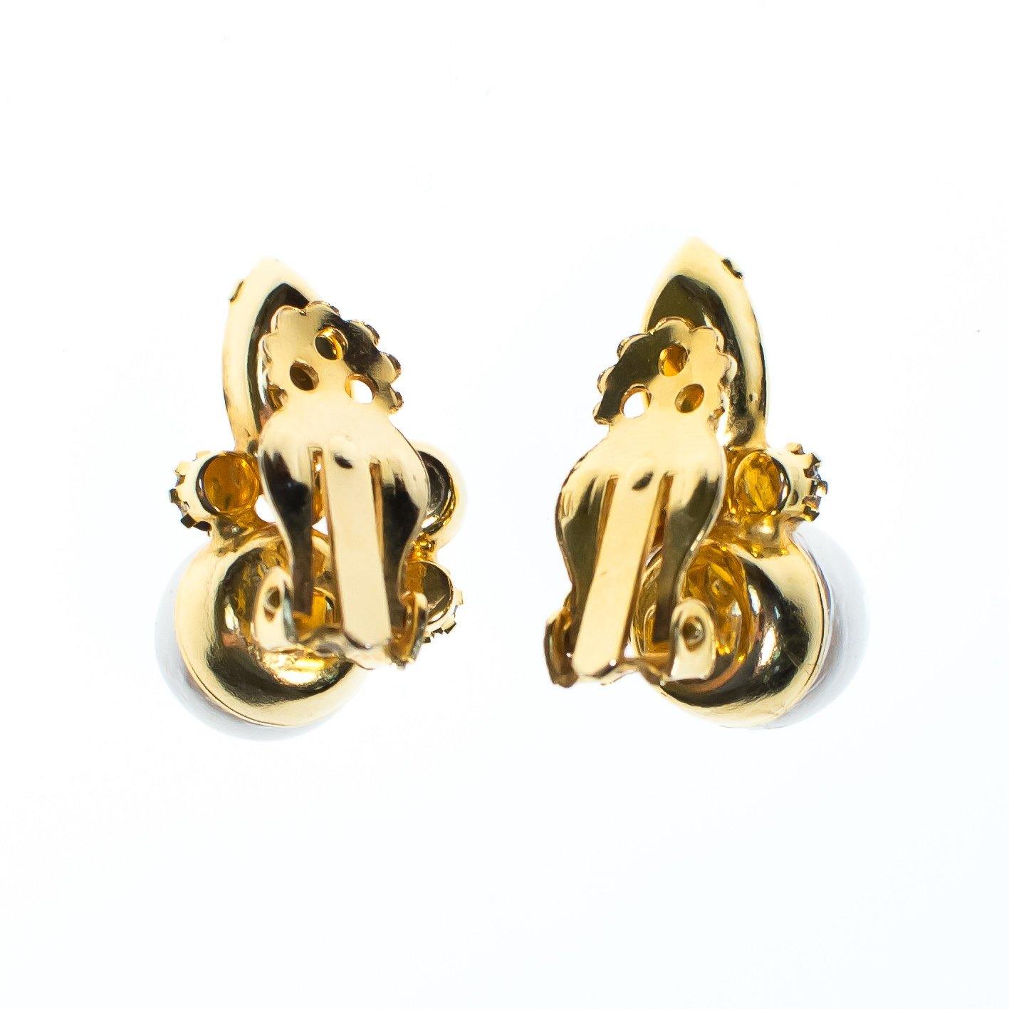 Vintage Pearl and Marquise Diamante Statement Earrings by 1950s - Vintage Meet Modern Vintage Jewelry - Chicago, Illinois - #oldhollywoodglamour #vintagemeetmodern #designervintage #jewelrybox #antiquejewelry #vintagejewelry